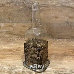 1954 Jack Daniels Lem Motlow Prop. 4/5 Quart Bottle With Silver Plated Base