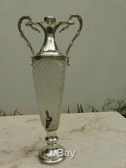 1960s French Vintage silver plated Cutted Glass ABSINTHE FOUNTAIN