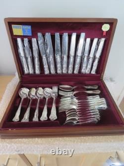 1970's Viners Royal 44 piece silver plate cutlery set in original teak box