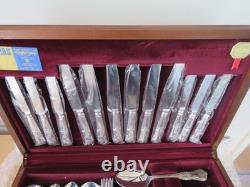 1970's Viners Royal 44 piece silver plate cutlery set in original teak box