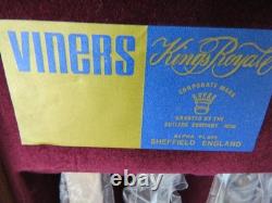 1970's Viners Royal 44 piece silver plate cutlery set in original teak box