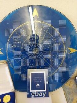 1993 Franklin Mint 24k Plated Gold & Silver Star Trek Checkers Set Draughts cert
