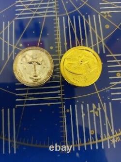1993 Franklin Mint 24k Plated Gold & Silver Star Trek Checkers Set Draughts cert