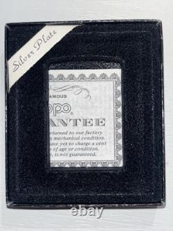 1994 ZIPPO CATTAILS SILVER PLATE WITH 24K INLAY UNFIRED ORIGINAL BOX EXCELLENt