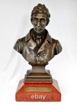 19thC French Bronze Mathieu de Dombasle Bust Trophy. Luneville Agricultural Fair