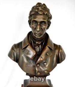 19thC French Bronze Mathieu de Dombasle Bust Trophy. Luneville Agricultural Fair