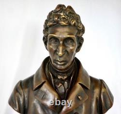 19thC French Bronze Mathieu de Dombasle Bust Trophy. Luneville Agricultural Fair