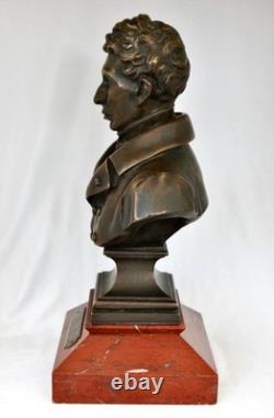 19thC French Bronze Mathieu de Dombasle Bust Trophy. Luneville Agricultural Fair