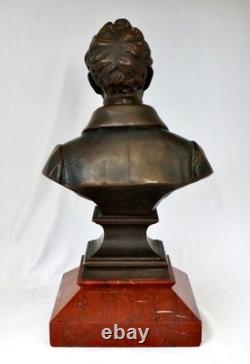19thC French Bronze Mathieu de Dombasle Bust Trophy. Luneville Agricultural Fair