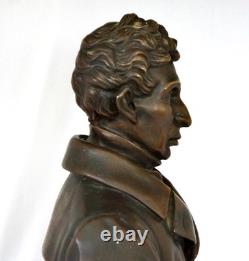 19thC French Bronze Mathieu de Dombasle Bust Trophy. Luneville Agricultural Fair