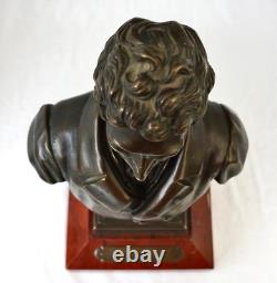 19thC French Bronze Mathieu de Dombasle Bust Trophy. Luneville Agricultural Fair