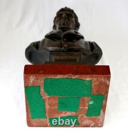 19thC French Bronze Mathieu de Dombasle Bust Trophy. Luneville Agricultural Fair