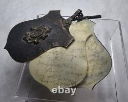 19th Century French Carnet de Bal Dance Card Silver Plated Brass Chatelaine