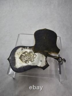 19th Century French Carnet de Bal Dance Card Silver Plated Brass Chatelaine