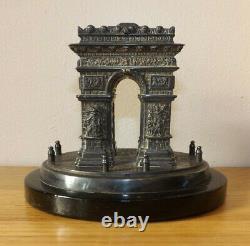 19th Century Grand Tour Arc De Triomphe Silver Plated Brass Box/Desk Ornament