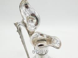 19th Century Silver Plated Etched Glass Lion & Swan Claret Jug Antique c1860