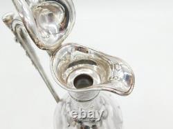 19th Century Silver Plated Etched Glass Lion & Swan Claret Jug Antique c1860