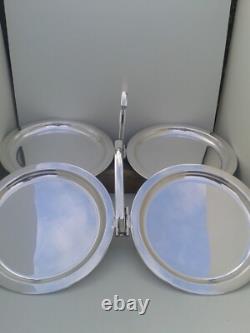 1 Rare Original Art Deco Hukin & Heath Silver Plate Folding Cake Stand -2 avail