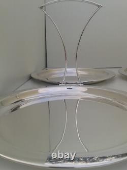 1 Rare Original Art Deco Hukin & Heath Silver Plate Folding Cake Stand -2 avail