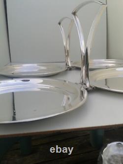 1 Rare Original Art Deco Hukin & Heath Silver Plate Folding Cake Stand -2 avail