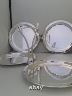 1 Rare Original Art Deco Hukin & Heath Silver Plate Folding Cake Stand -2 avail