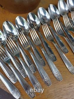 24-Piece Silver Plated Cutlery Set Grand Prix Monaco Checkerboard Silver