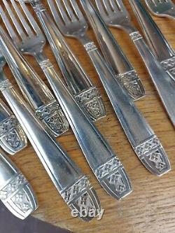 24-Piece Silver Plated Cutlery Set Grand Prix Monaco Checkerboard Silver
