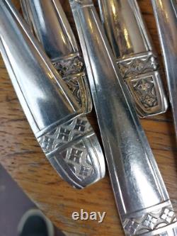 24-Piece Silver Plated Cutlery Set Grand Prix Monaco Checkerboard Silver