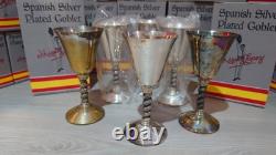 28x Spanish Silver Plated Goblets 1970s Original