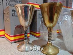 28x Spanish Silver Plated Goblets 1970s Original