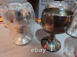 28x Spanish Silver Plated Goblets 1970s Original