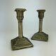 2 Late Victorian, silverplate candlesticks, neo classical, Corinthian, 15 cm