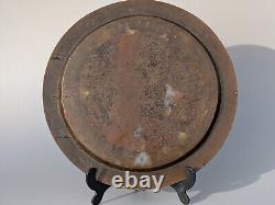 2x Antique c1900 Mamluk Revival Cairo Ware Silver inlaid Brass Plates Egyptian