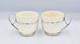 2x RARE HUKIN & HEATH SILVER PLATE MOUNTED COALPORT BARK PORCELAIN CUPS c1890