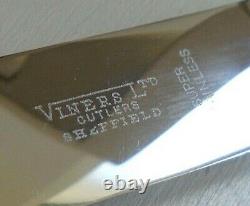 38 Piece Vintage Viners Oak Cutlery Canteen Faux Bone Handle Knives Silver Plate