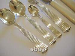 38pce Vintage Danish S Chr Fogh Silver Plate Diplomat Cutlery Set for 6 people