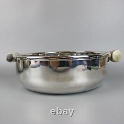 3 Serving Dishes Bowls. Silver plated/metal. Horn handles. Plata Lappas Set