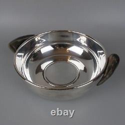 3 Serving Dishes Bowls. Silver plated/metal. Horn handles. Plata Lappas Set