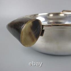 3 Serving Dishes Bowls. Silver plated/metal. Horn handles. Plata Lappas Set