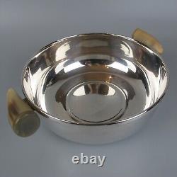 3 Serving Dishes Bowls. Silver plated/metal. Horn handles. Plata Lappas Set