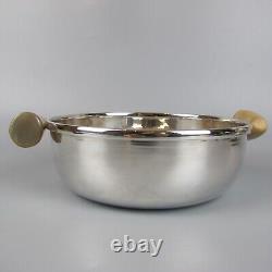 3 Serving Dishes Bowls. Silver plated/metal. Horn handles. Plata Lappas Set