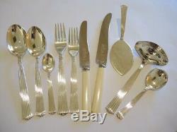 45pce Vintage Danish S Chr Fogh Silver Plate Diplomat Cutlery Set for 6 people
