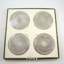 4 Vintage Christofle Silver Plate Louis Phillipe Coasters