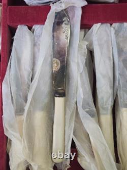 50 Cutlery Canteen Set Vintage Sheffield Webber And Hill Silver Plate