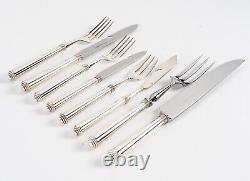 54pcs Round Point Dior Silver Metal Plated Silver Flatware Cutlery Housewife