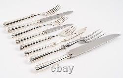 54pcs Round Point Dior Silver Metal Plated Silver Flatware Cutlery Housewife