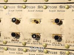 60 ART DECO Salesman Sample Cufflinks & Dress Studs Gold Plated Silver etc. READ