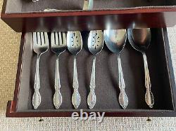 64pc Original ROGERS & Bro. Extra Plate Royal Manor Silverplate with Large Chest