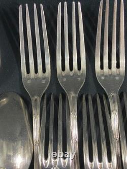6 Large Spoons 6 Table Forks In Silver Plated Louis XVI Style