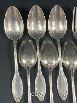 6 Large Spoons 6 Table Forks In Silver Plated Louis XVI Style